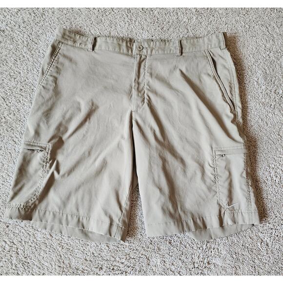 Nike Dri Fit Golf Shorts Men’s 38 Brown Khaki Pockets Flat Front Sportswear Prep - Picture 1 of 8
